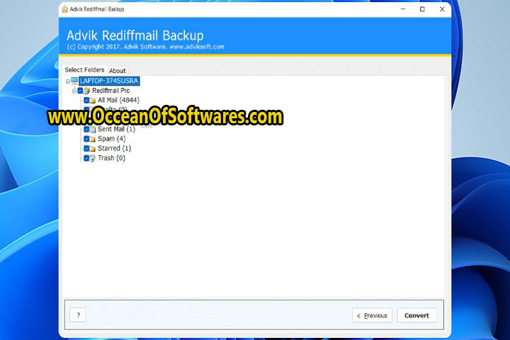 Advik Rediffmail Backup 4.0 Free Download